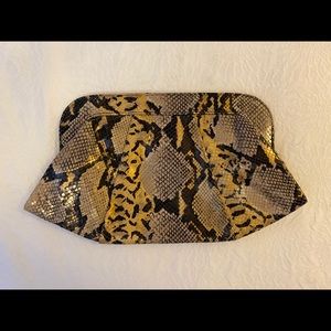 NWOT Lauren Merkin Snakeskin Clutch